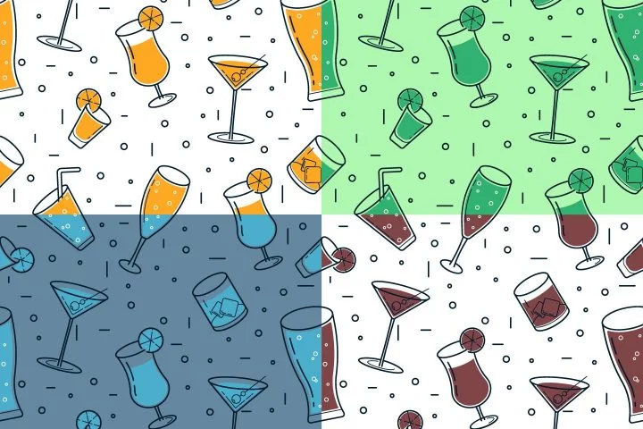 Drink Vector Free Seamless Pattern