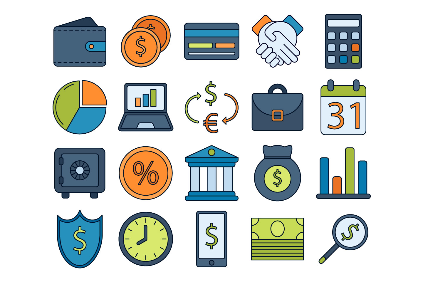 Finance Free Vector Icon Set - GraphicSurf.com