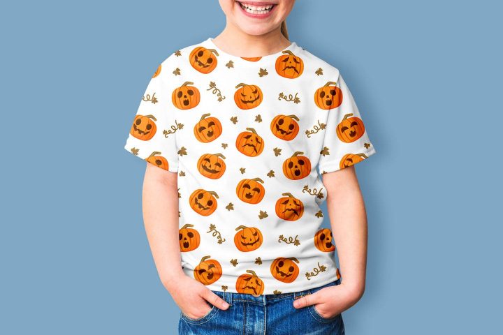Halloween Pumpkins Vector Seamless Free Pattern