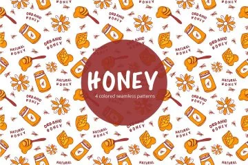 Honey Vector Free Seamless Pattern