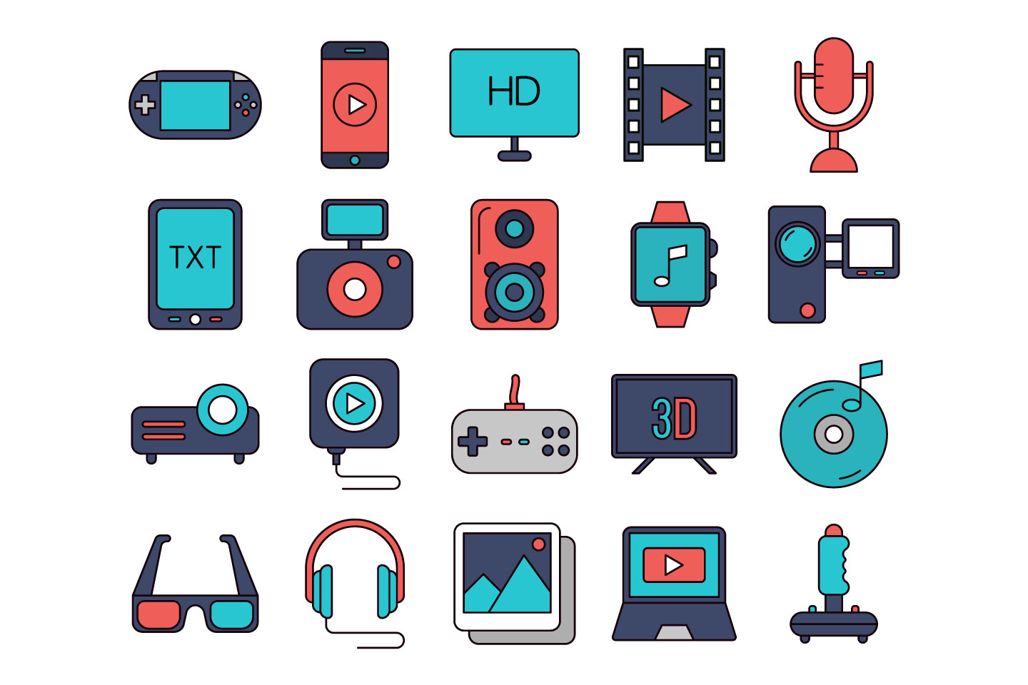 Multimedia Vector Free  Icon  Set GraphicSurf com DesZone 