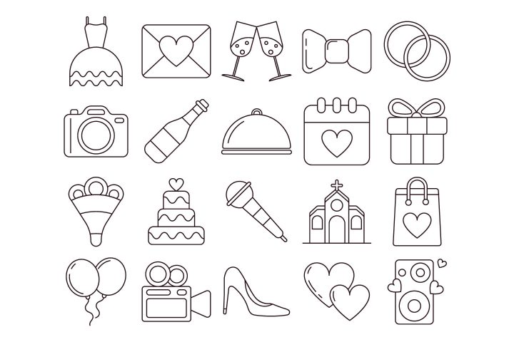 Wedding Vector Free Icon Set