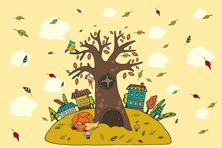 Happy Autumn Free Vector Illustration