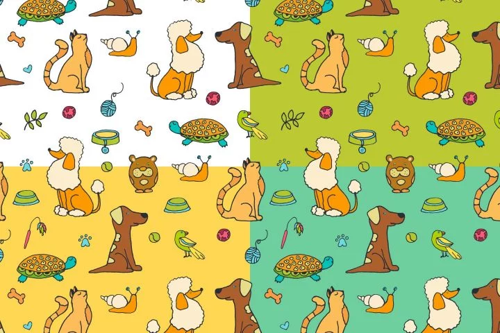 Pets Vector Free Pattern