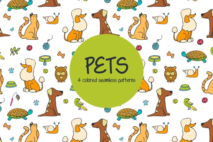 Pets Vector Free Pattern