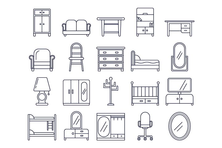 Furniture Free Vector Icon Set