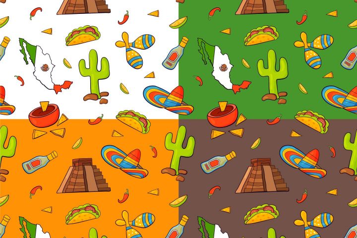 Mexico Free Vector Seamless Pattern