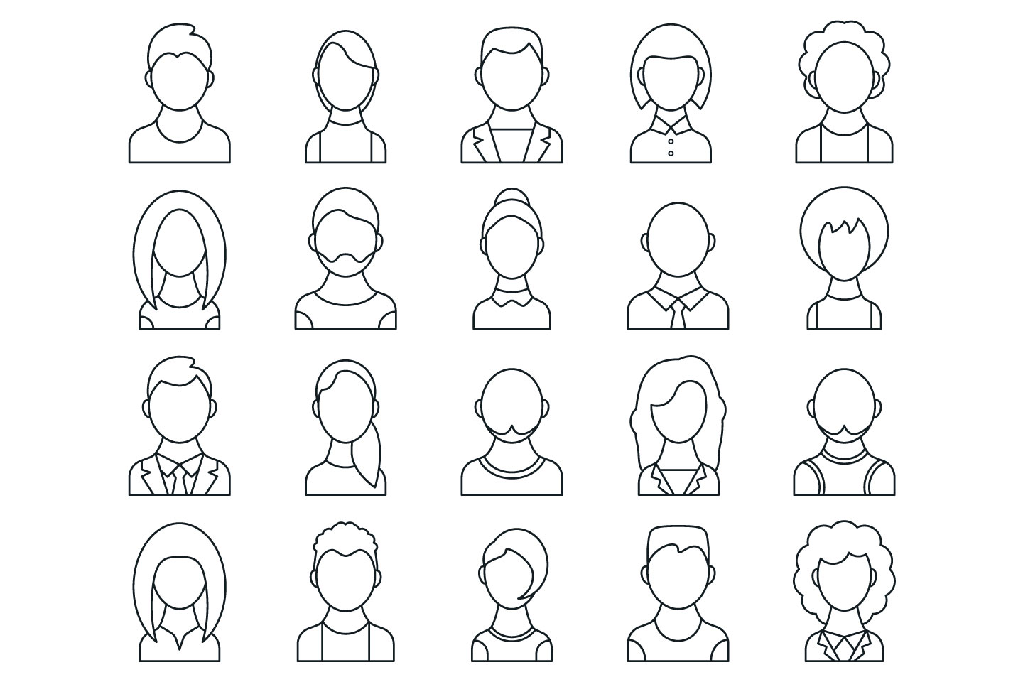 People Avatars Vector Free Icon Set 