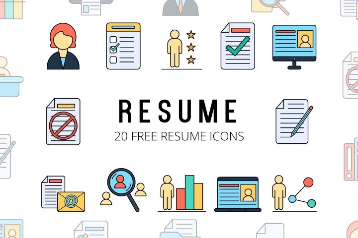 Resume Vector Free Icon Set