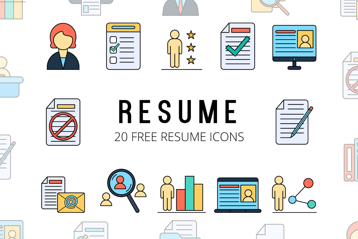 Download Resume Vector Free Icon Set - GraphicSurf.com