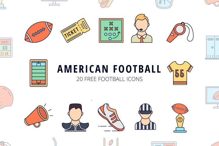 American Football Vector Free Icon Set