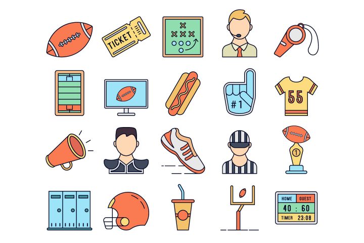 American Football Vector Free Icon Set