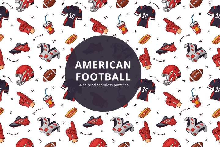 American Football Vector Free Pattern