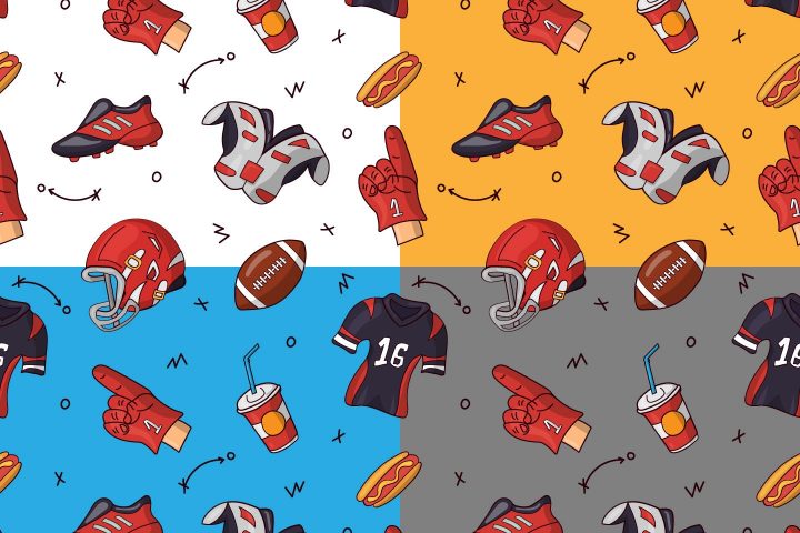 American Football Vector Free Pattern