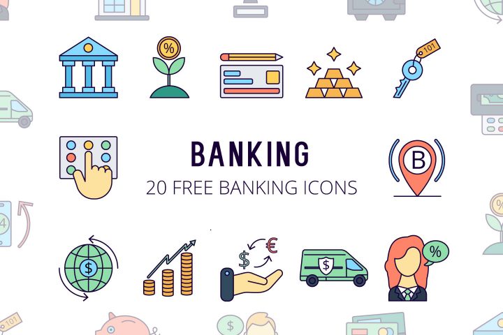 Banking Vector Free Icon Set - GraphicSurf.com