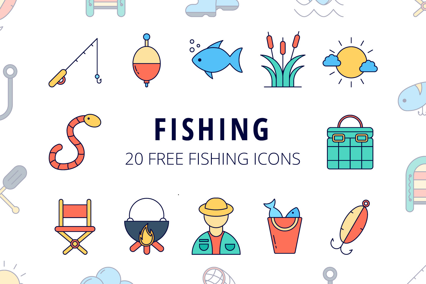Fishing Vector Free Icon Set - GraphicSurf.com