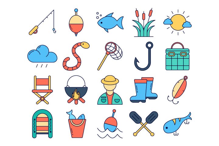 Fishing Vector Free Icon Set