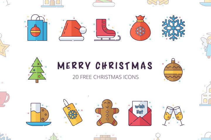 Merry Christmas Vector Free Icon Set