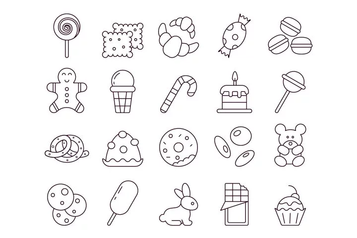 Sweets Vector Free Icon Set