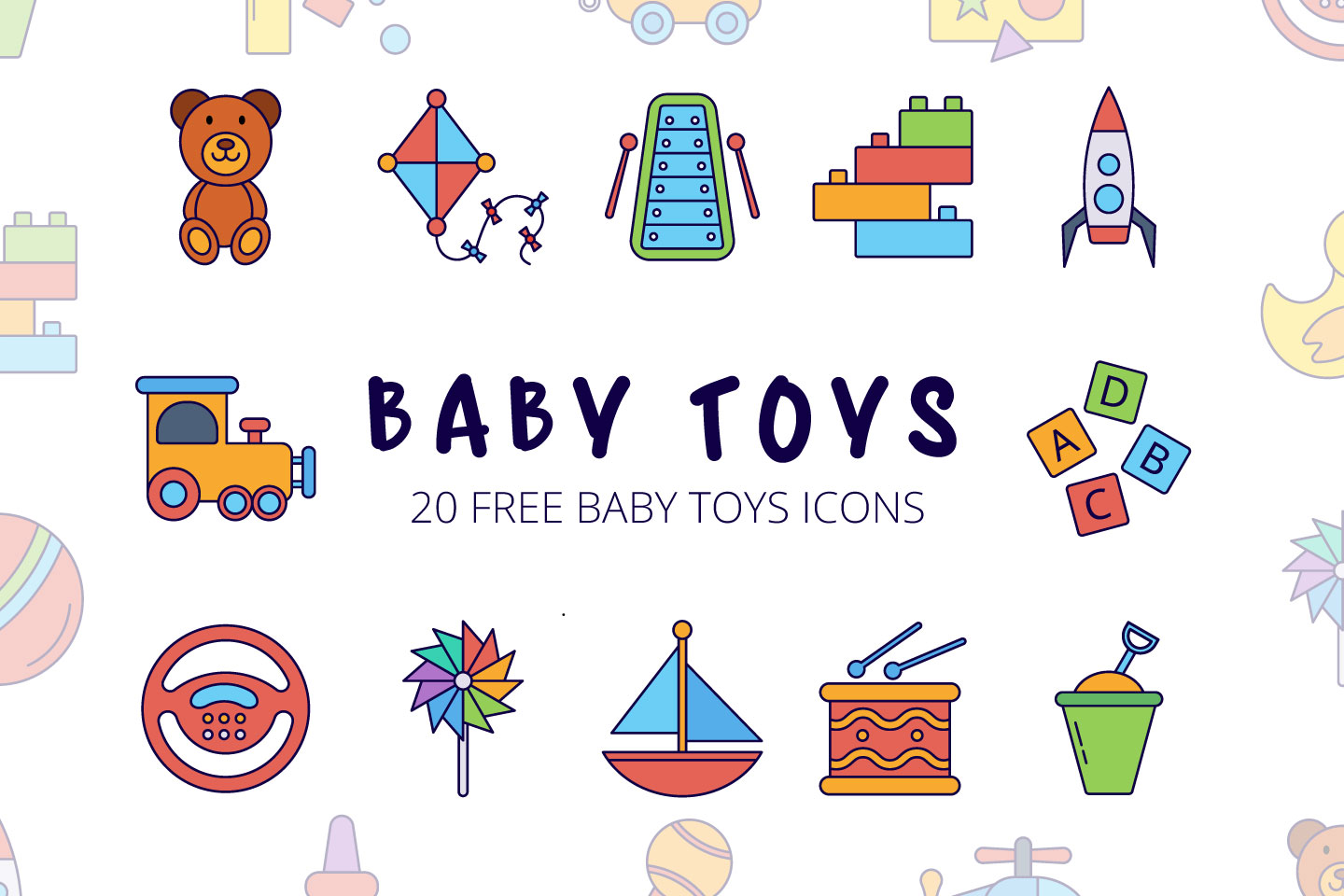 Baby Toys Vector Free Icon Set