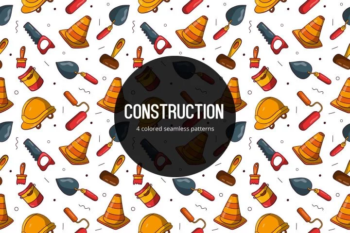 Construction Vector Free Seamless Pattern
