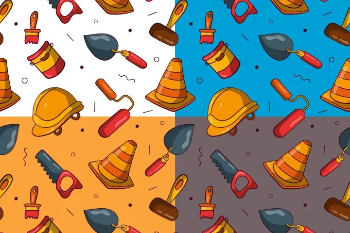 Construction Vector Free Seamless Pattern