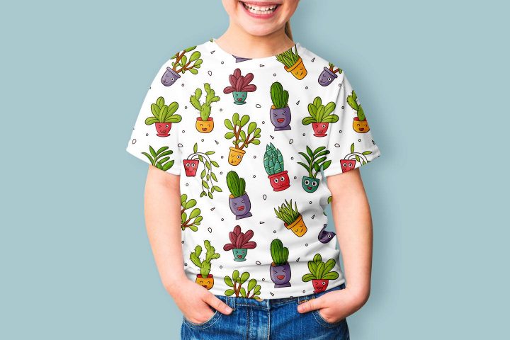 Cute Plants Vector Free Seamless Pattern
