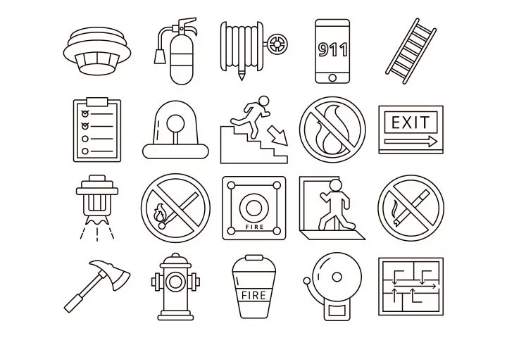 Fire Safety Vector Free Icon Set