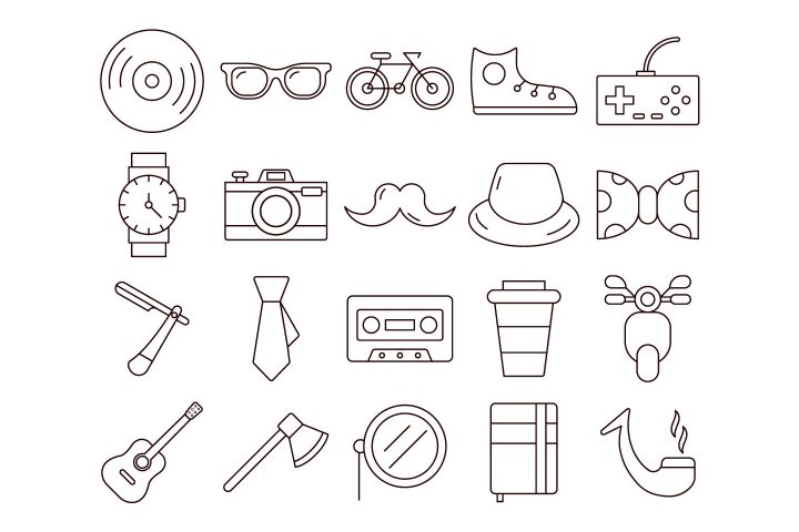 Hipster Vector Free Icon Set
