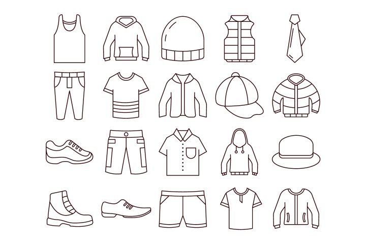 Men’s Clothing Vector Free Icon Set