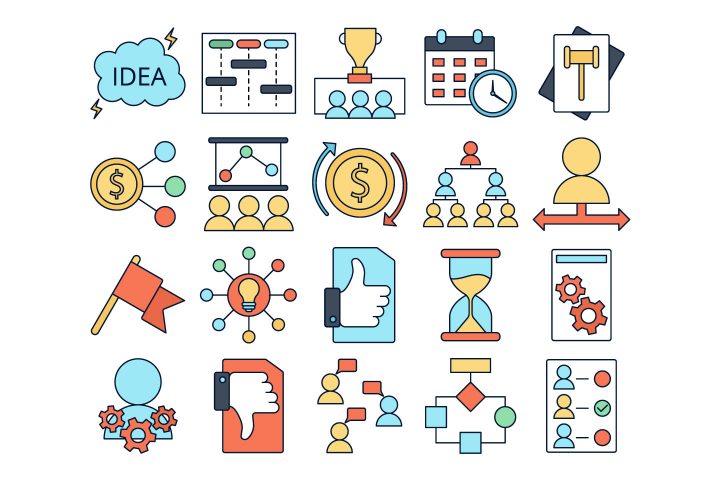 Project Management Vector Free Icon Set