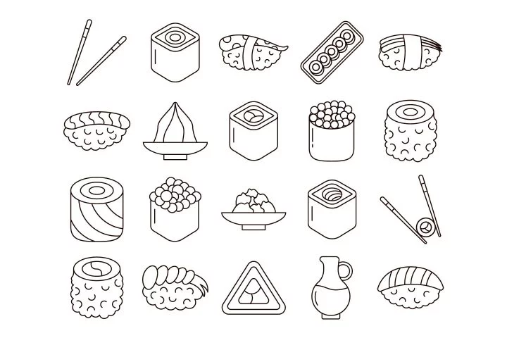 Sushi and Rolls Vector Free Icon Set