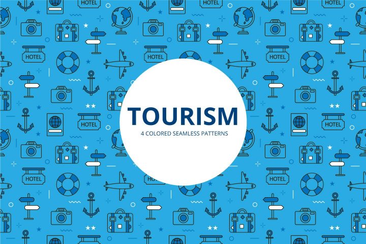 Tourism Vector Free Seamless Pattern