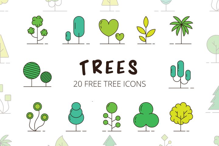 Trees Vector Free Icon Set