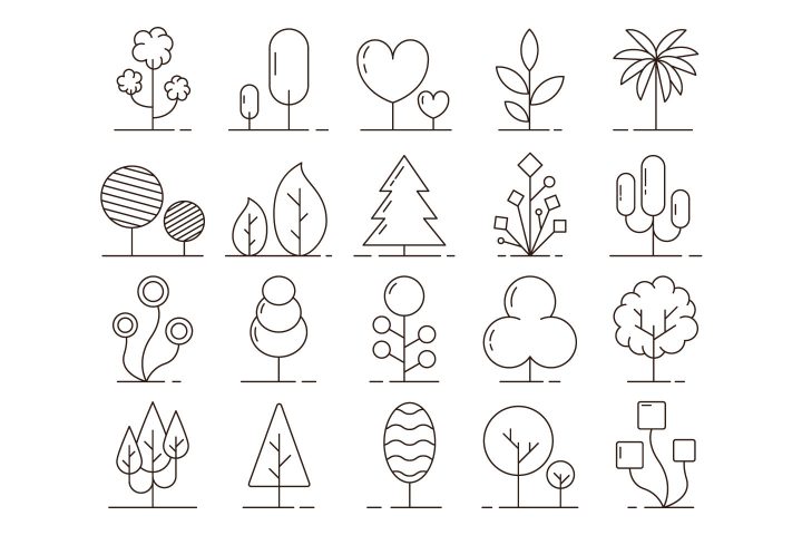 Trees Vector Free Icon Set
