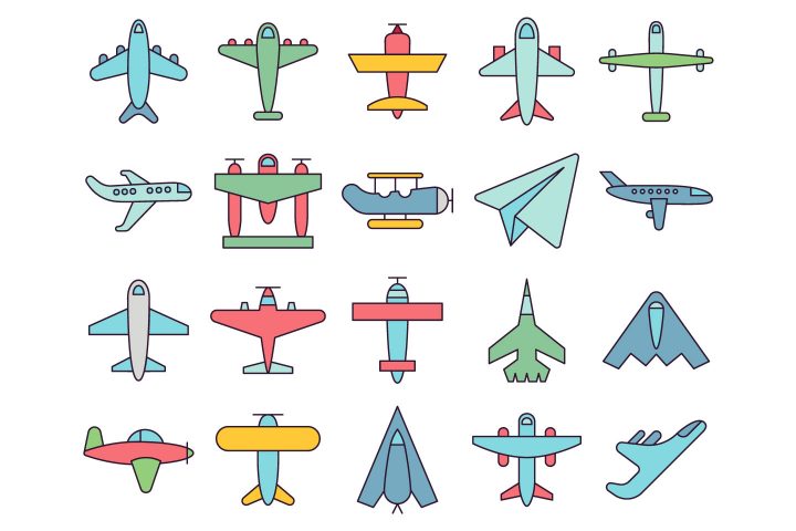 Airplane Vector Free Icon Set
