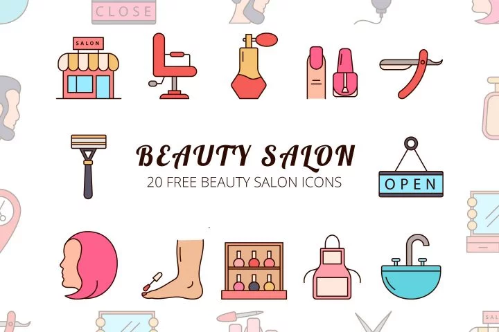 Beauty Salon Vector Free Icon Set