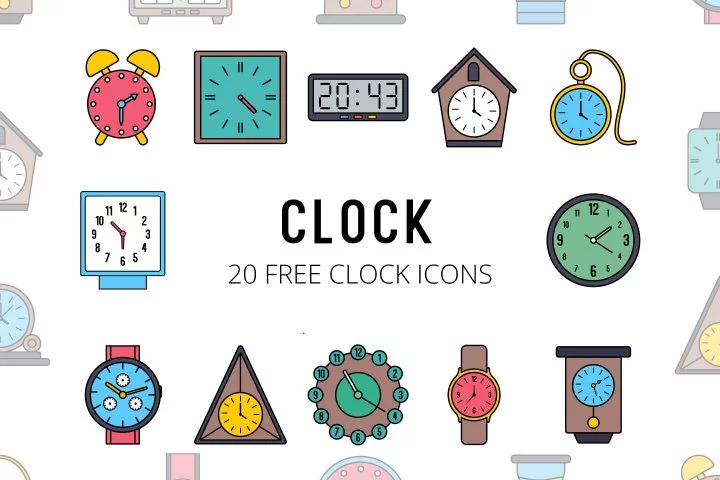Clock Vector Free Icon Set