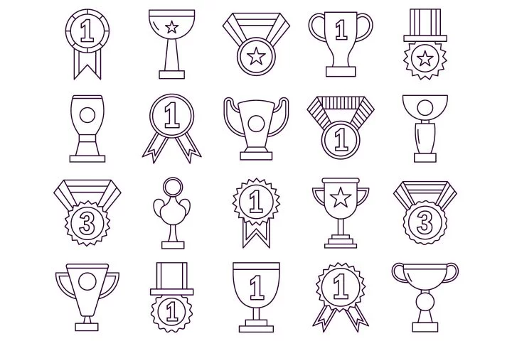 Cups and Medals Vector Free Icon Set