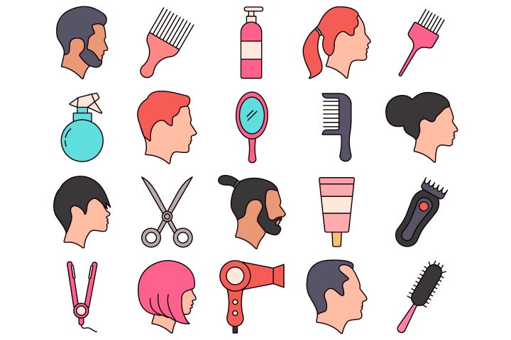 Hairdresser Vector Free Icon Set