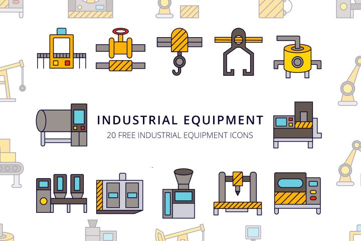 Industrial Equipment Vector Free Icon Set