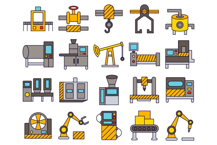 Industrial Equipment Vector Free Icon Set