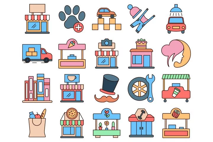 Small Business Vector Free Icon Set