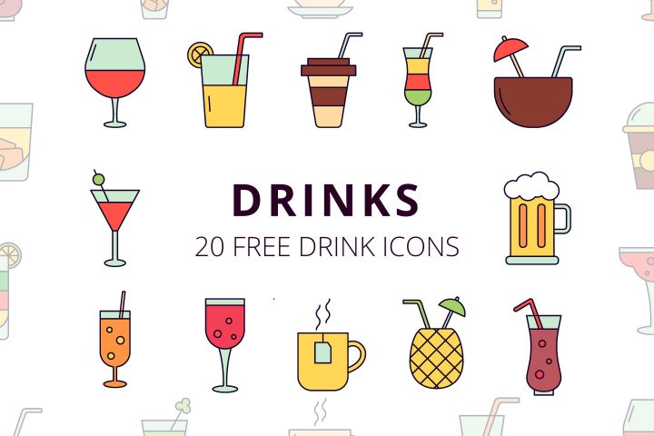Drinks Vector Free Icon Set