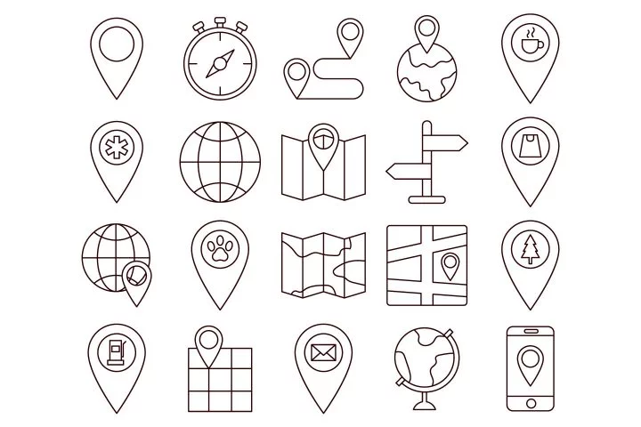 Map Vector Free Icon Set