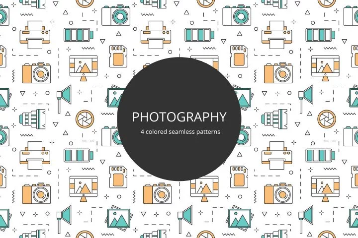 Photography Vector Free Seamless Pattern
