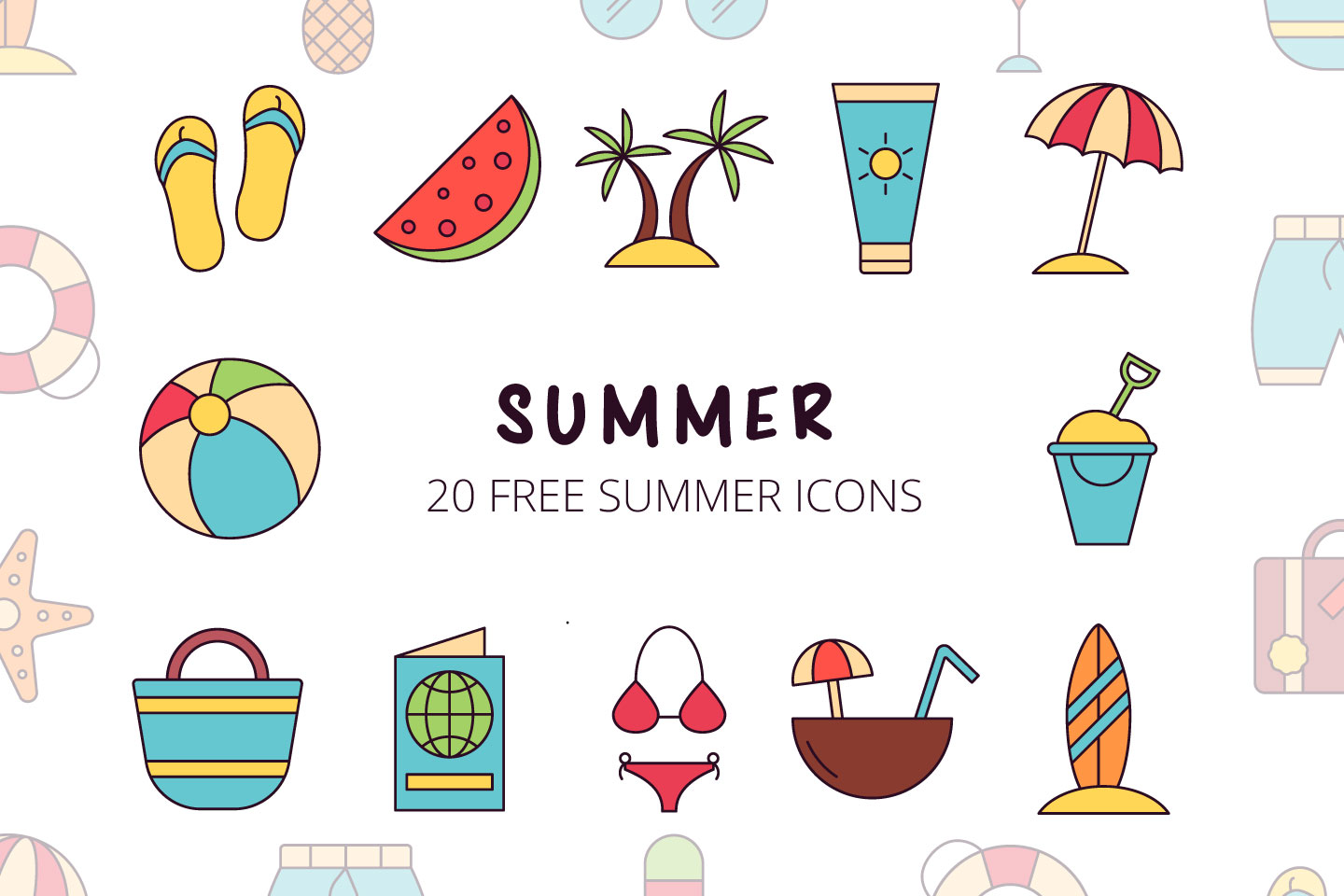 Download Summer Vector Free Icon Set - GraphicSurf.com