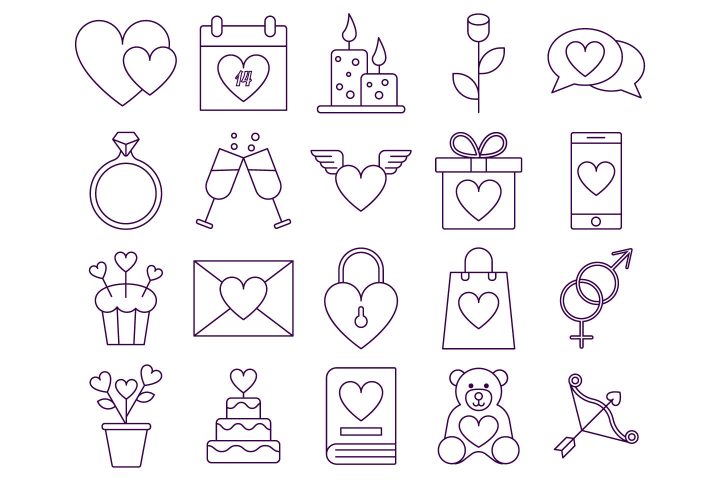 Valentines Day Vector Free Icon Set