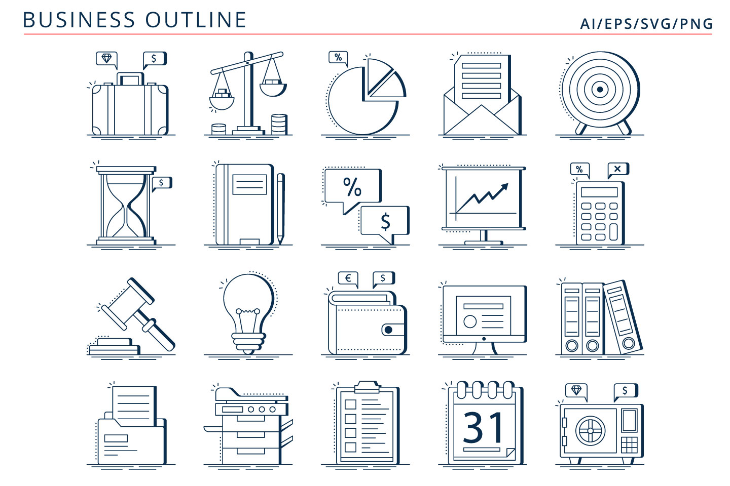 20 Best Free Business Vector Icons 