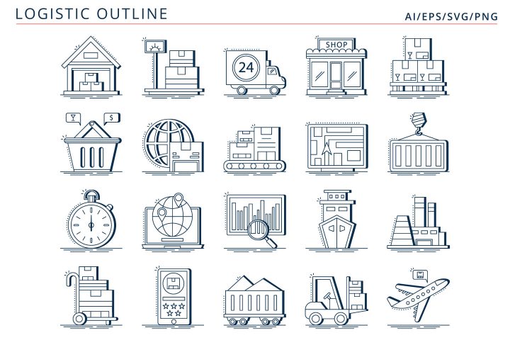 20 Free Logistic Vector Icons